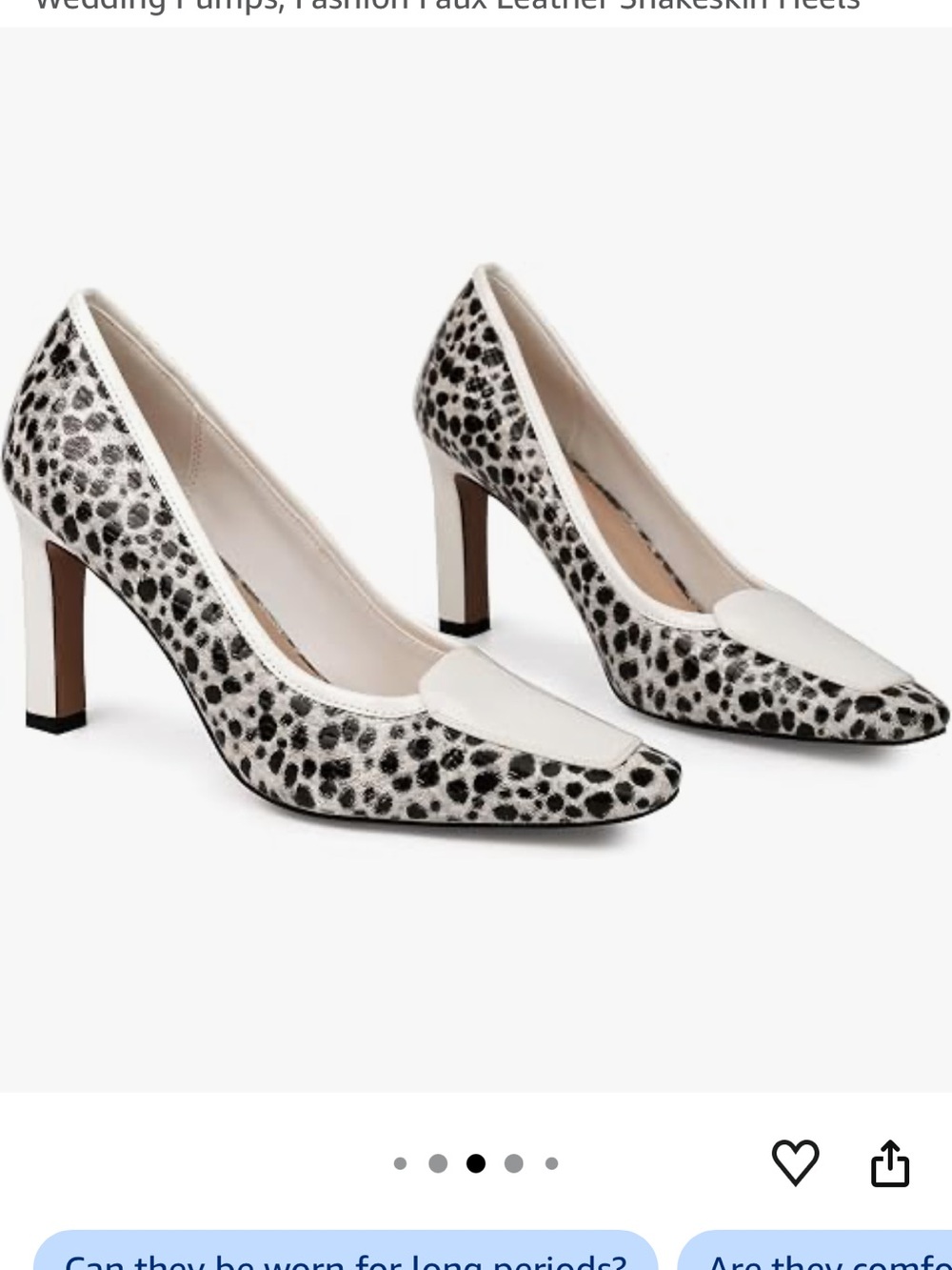 Women's White and Black Leopard Print Pump